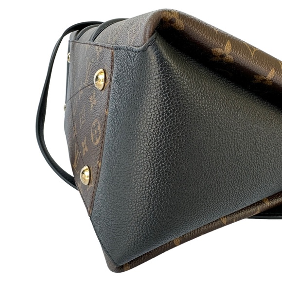 Louis Vuitton Soufflot MM Satchel Brown Monogram Canvas Black Shoulder Handbag - Picture 10 of 14